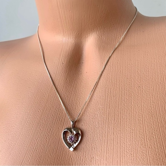 925 Sterling Silver Necklace Heart - Picture 2 of 12